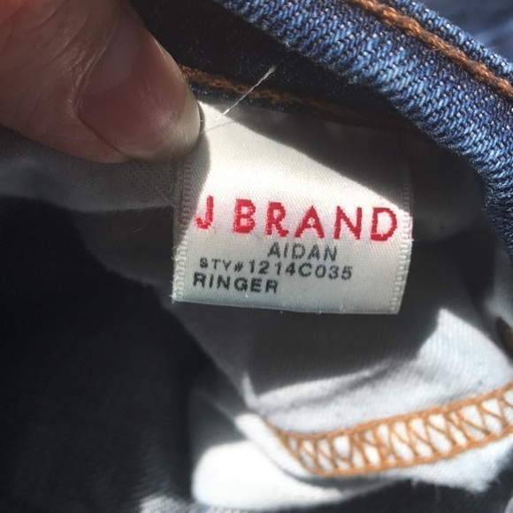 J Brand Womens Aidan Jeans Straight Ringer distressed ripped Blue Size 24 - Picture 13 of 14